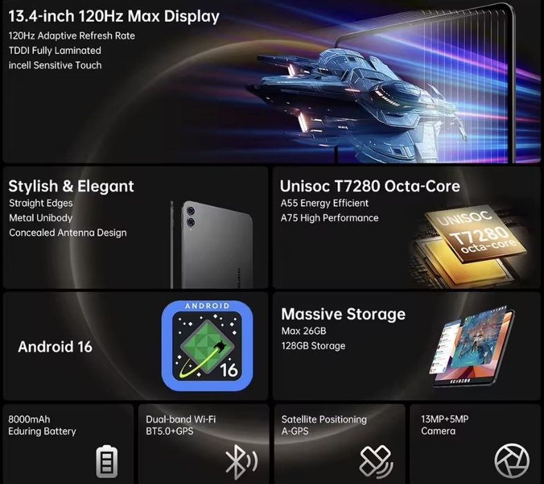 Tablet Teclast T65 Android 16  13,4 cala SIM