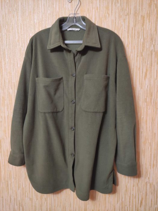 тепла жіноча сорочка з довгим рукавом на  р.54/UK18