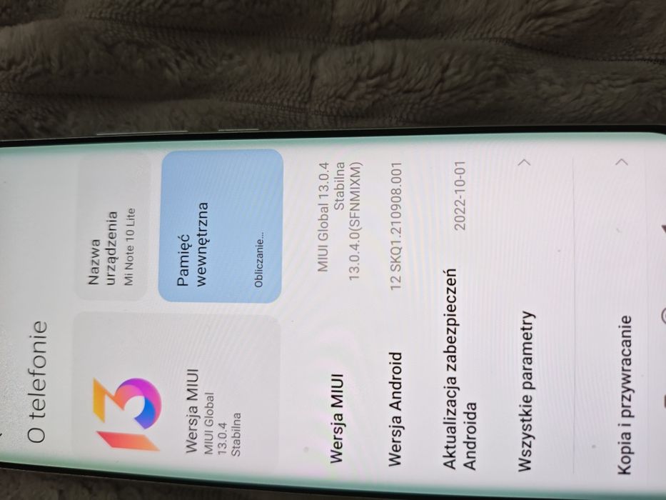 Sprzedam smartfon Xiaomi mi note 10 lite