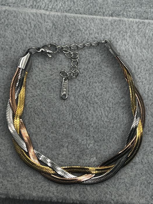 Pulseira Tricolor Luxo • Aço Inoxidável Banho Ouro 18k