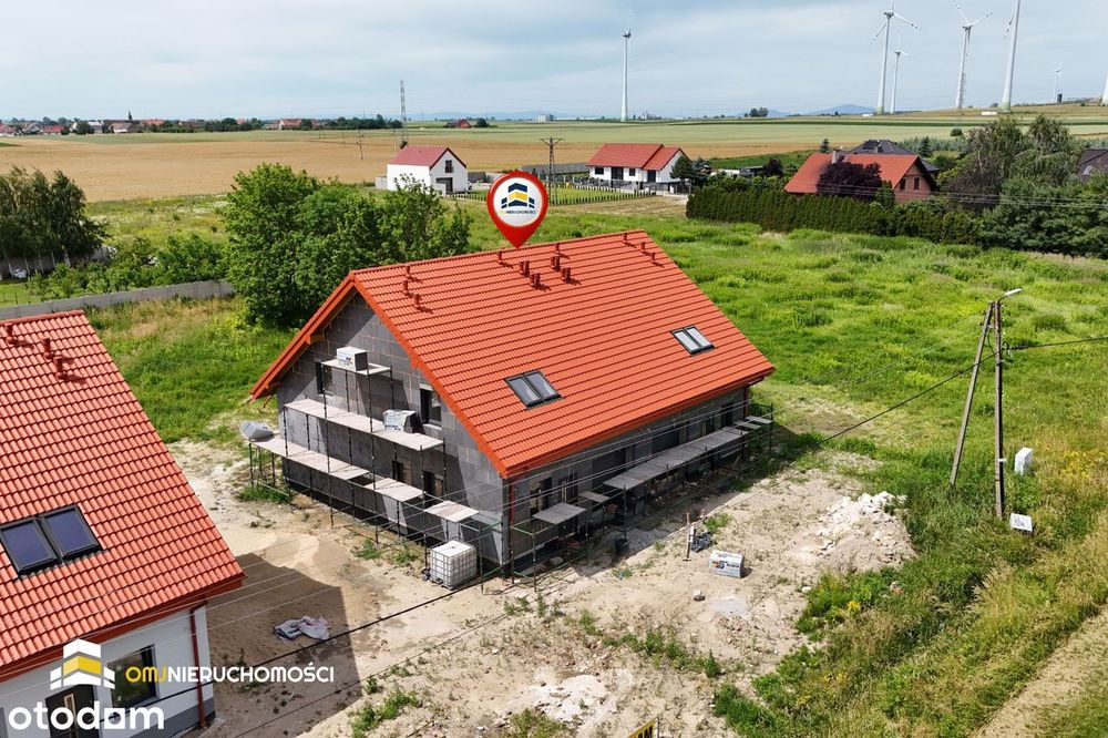 Nowoczesny bliźniak 121,42 m² Jaczkowice k. Oławy/Pompa ciepła/Garaż