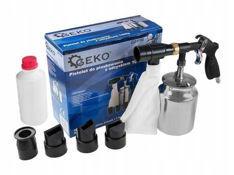 Пістолет піскоструминний (металевий бак 1000мл) Geko G01196 пескоcтруй
