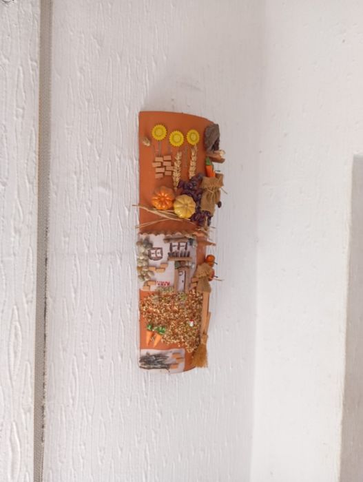 Telha artesanal decorativa - Feita à mão