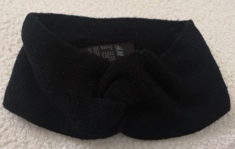 Opaska czarna H&M rękawiczki one size czarne
