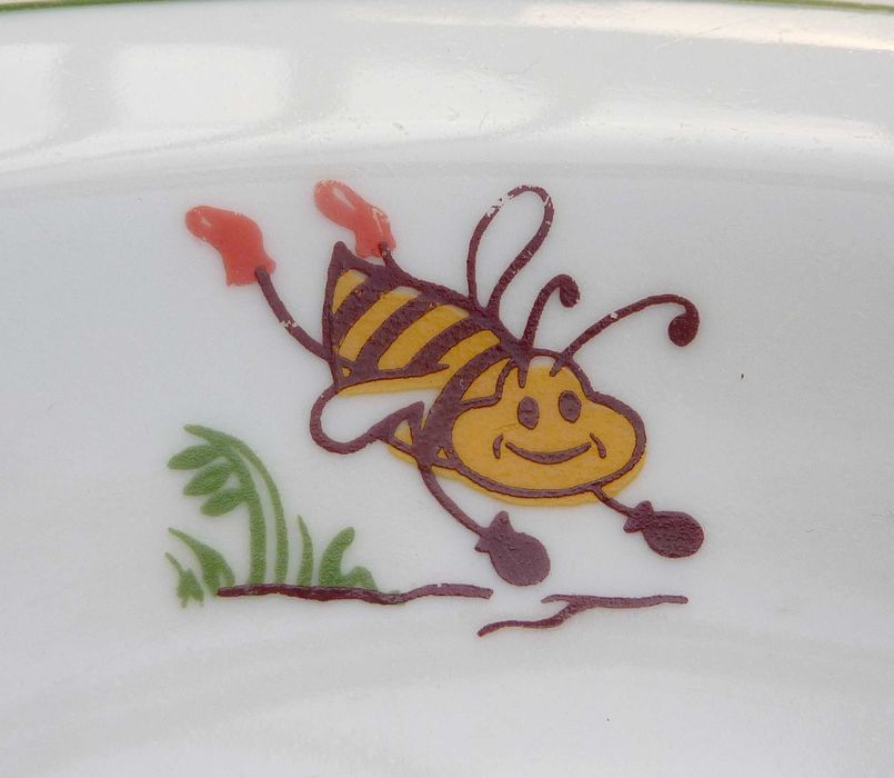 talerz dla dziecka - głęboki - Lubiana - porcelana dziecięca - PRL