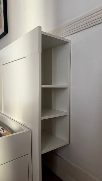 Cama IKEA BRIMNES estrutura cama c/arrumação e cabeceira branca