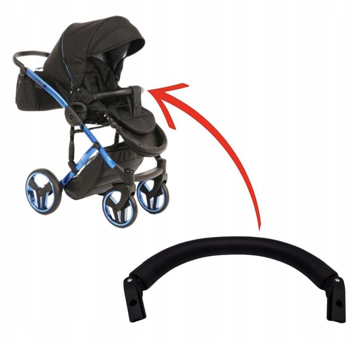 Pałąk bezpieczeństwa barierka do wózka Junama diamond czarny NOWY 
Wys