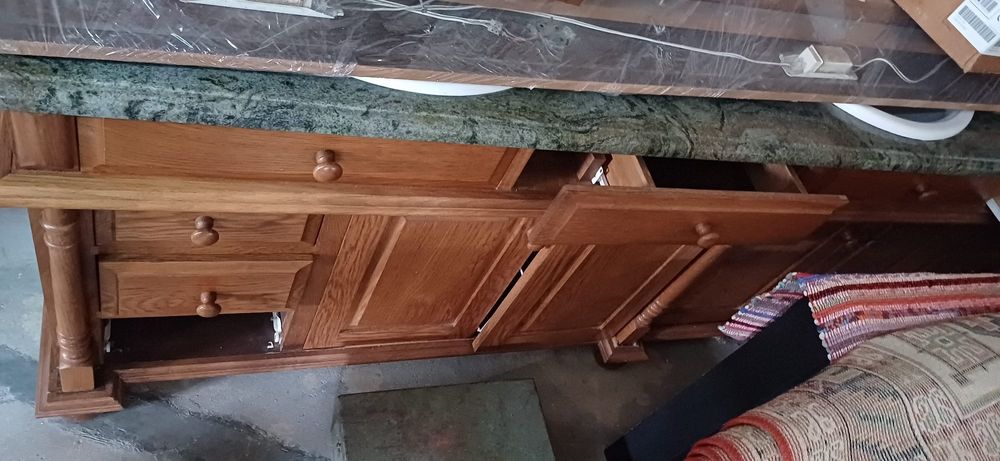 Grande móvel wc duplo em madeira