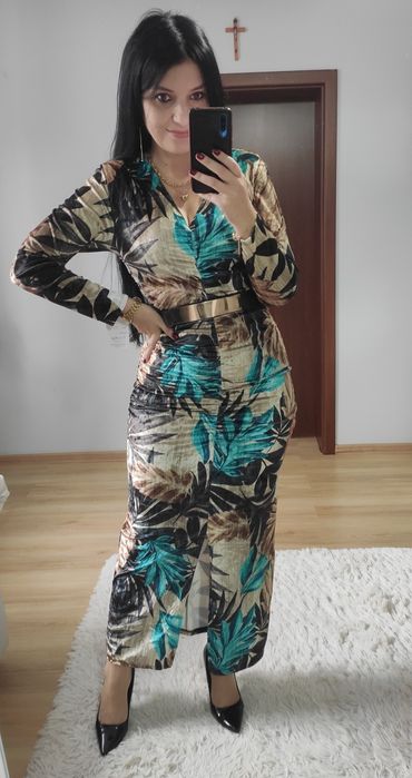 Sukienka długa maxi welur