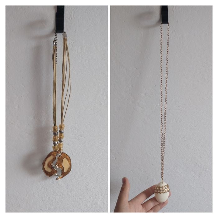 Naszyjnik wisiorek damski odcienie złota i bieli do każdej stylizacji elegancki