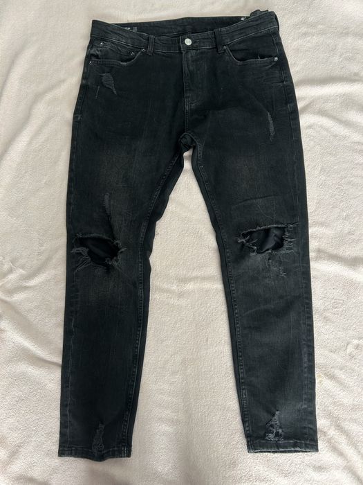 #Pull &Bear spodnie jeansowe czarne M