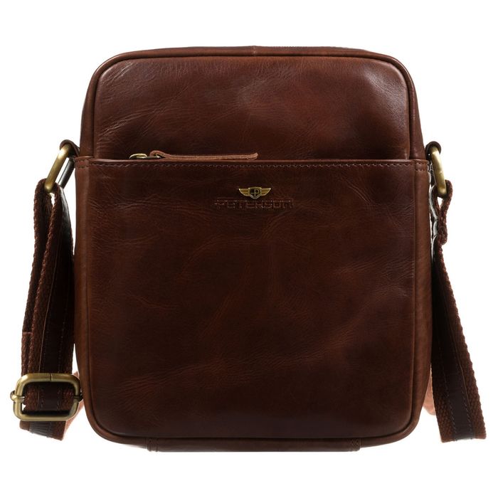 brązowa, jednokomorowa listonoszka męska ze skóry naturalnej -