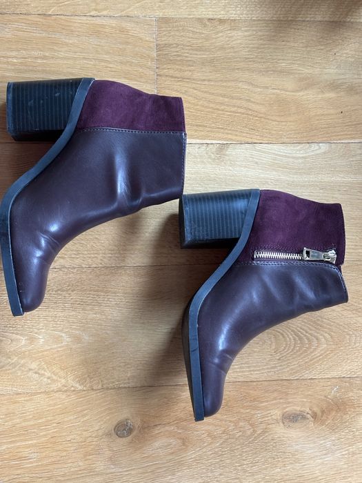 Bordowe Botki Stradivarius rozmiar 38