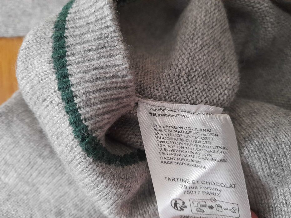 Tartine et Chocolat sweter szary 140 wełna