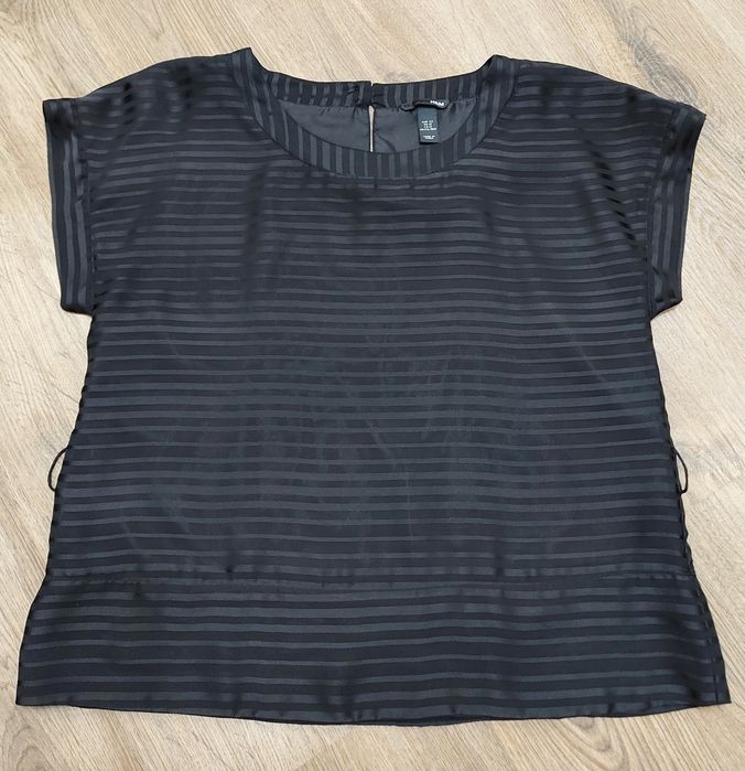 H&M БЛУЗА базовая чёрная блузка топ туника