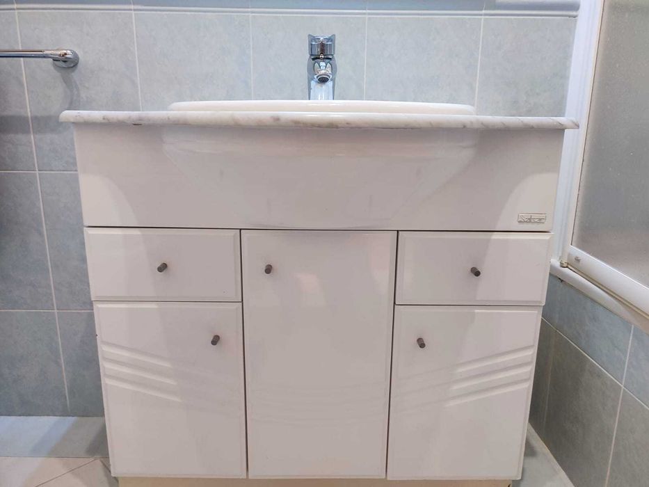 Móvel de WC com Lavatório 85x33x82 cm