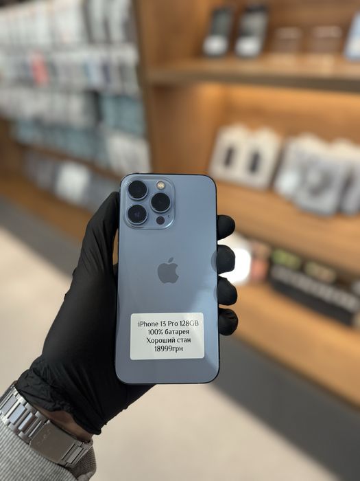Apple iPhone 13 Pro 128GB  Sierra Blue / фізична сім / - Хороший стан / АКБ 100% / neverlock / магазин / гарантія