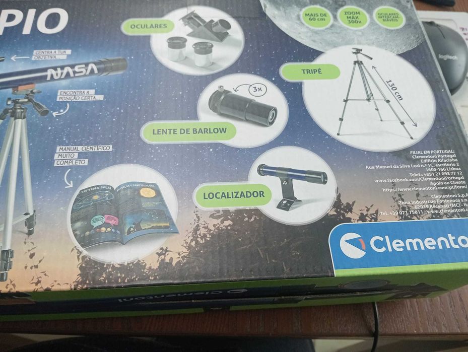 Telescópio Ciência & Jogo Clementoni (8+ Anos)–Astronomia p/ Crianças