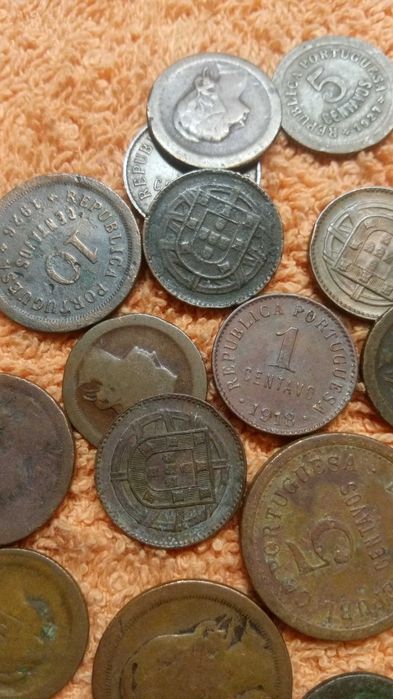Moedas antigas de centavos