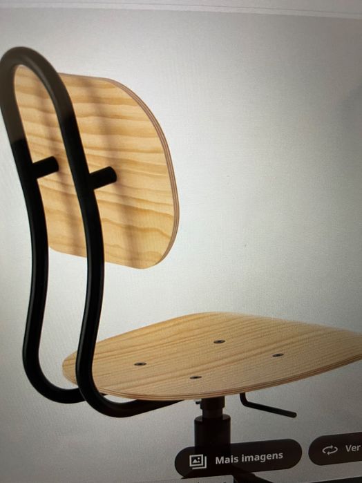 Cadeira p/ escritório, pinho/preto