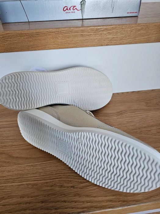 ARA Sneakersy damskie, niskie, kolor platynowo- biały, rozmiar 40