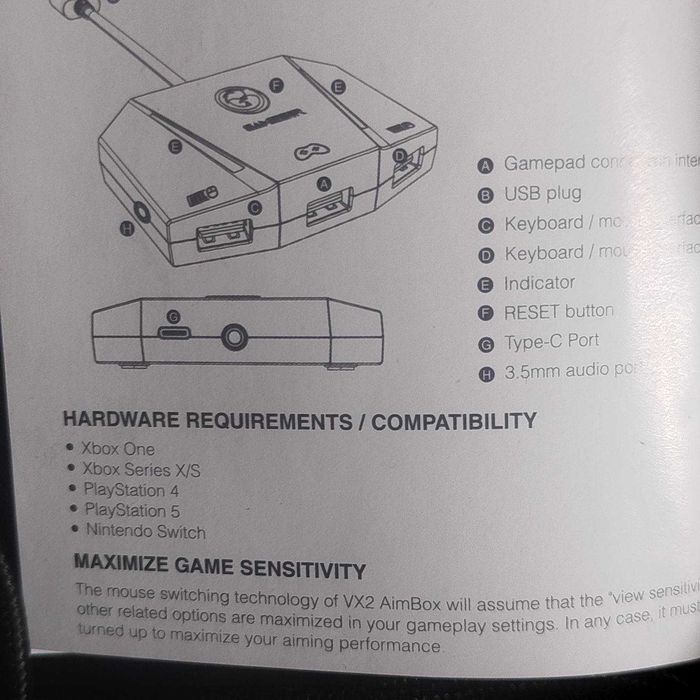 Конвертер GameSir VX2 AimBox адаптер джойстик клавіатури і миші до Xbox серії X/S/ Xbox One/PS4 /Nintendo Switch