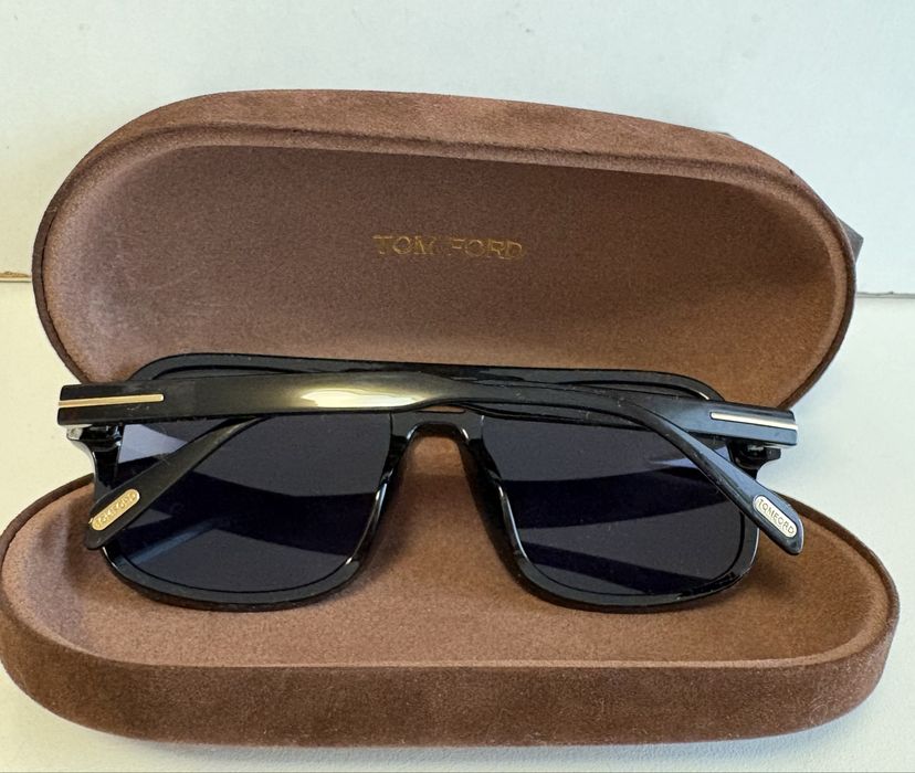 okulary Tom Ford pilotki niebieskie szkła