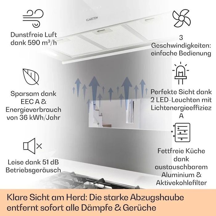 Острівна кухонна витяжка Kronleuchter XL 90см Німеччина