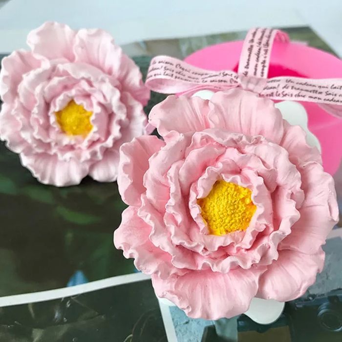 Силіконова форма молд півонія пион для свічок, мила,  декору