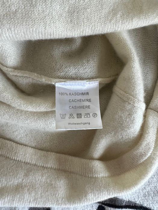 Sweter Madeleine 100% Kaszmir | Kremowy luksusowy sweterek v-neck | M