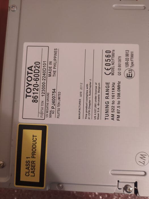 86120-60D20 автомагнитола оригинальная TOYOTA land cruiser Prado: 1 700 ...