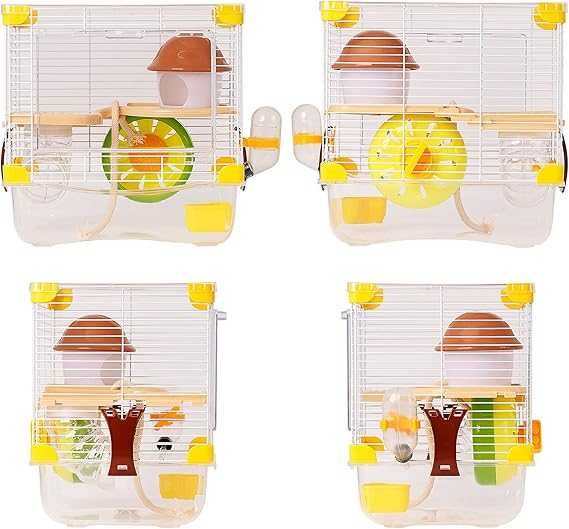 Mała klatka domek dla chomika myszy gryzonia z akcesoriami
