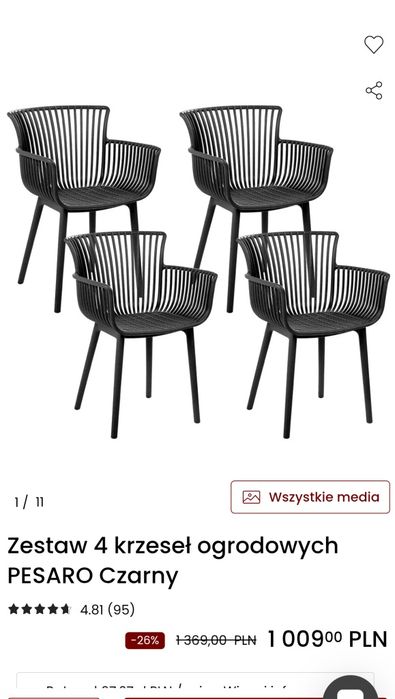 Krzesła Pesaro 4 sztuki nowe