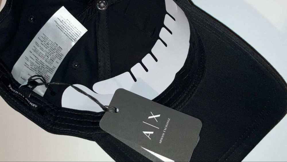 Кепка Armani Exchange колір чорний ОРИГИНАЛ ‼️