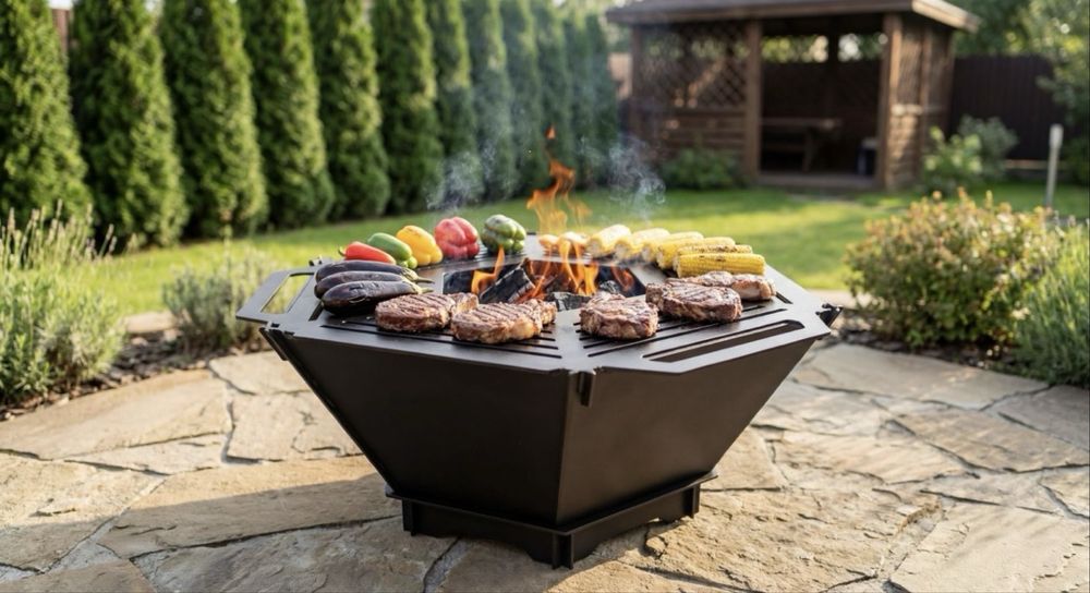 Palenisko ogrodowe Premium z Rusztem Grill Heksagon