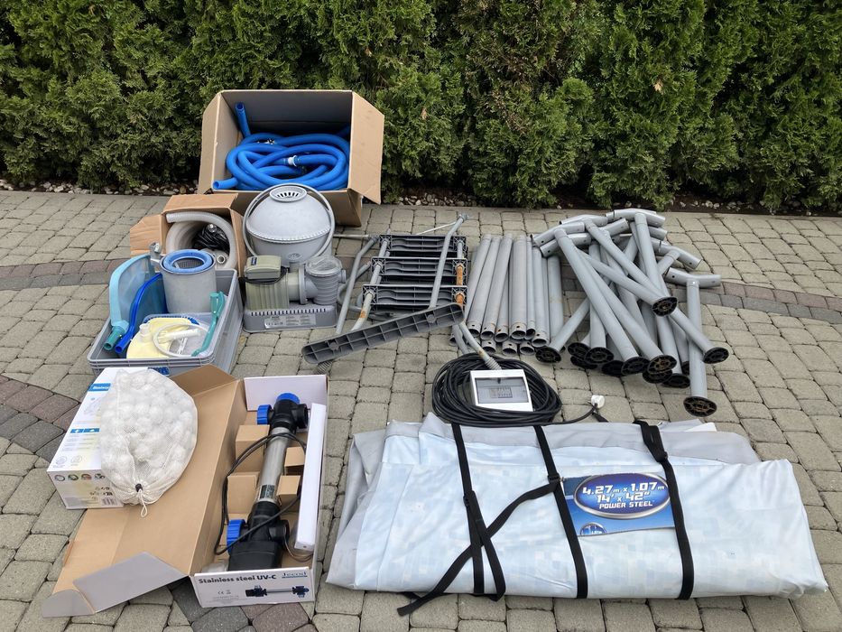 Basen stelażowy okrągly Intex 4,27x1,07+dodatki