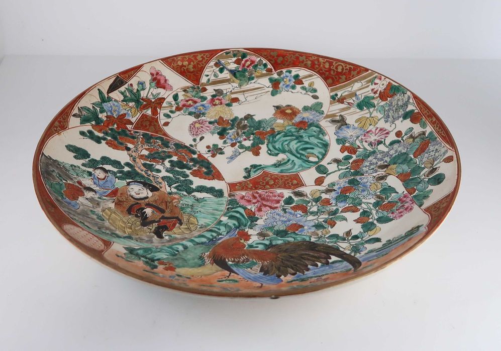 Grande prato Satsuma Japão Séc. XIX - 37 cm