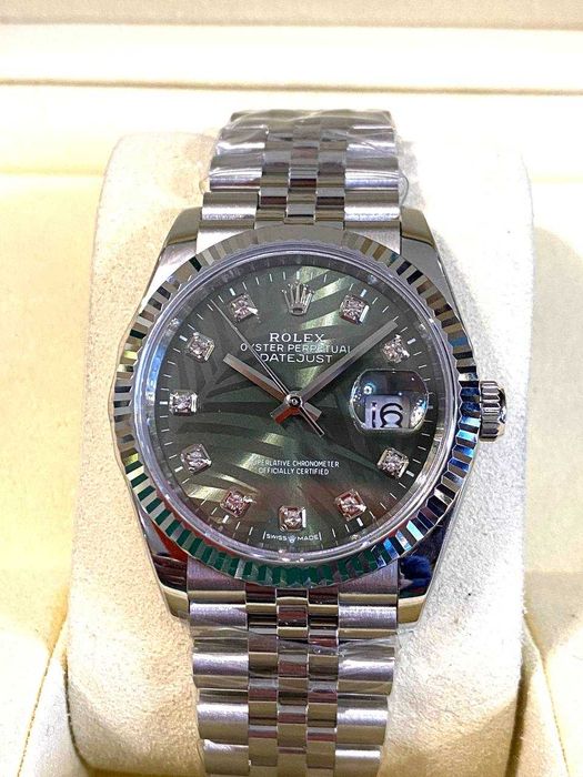 Rolex Datejust Green Palm Motif 36 mm Cal.3235 Clean в наявності