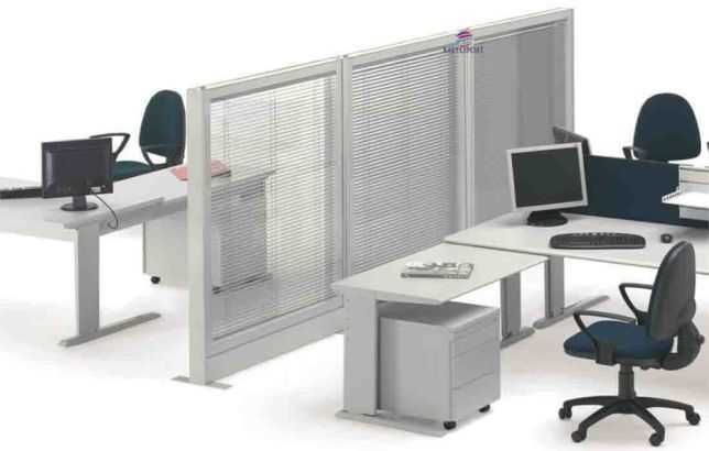 Biombo Separador de escritório material de qualidade Tecido/Vidro Novo