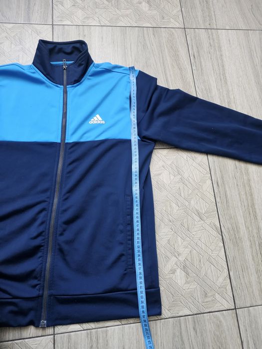 Чоловіча олімпійка, кофта adidas синя спортивна на блискавці
