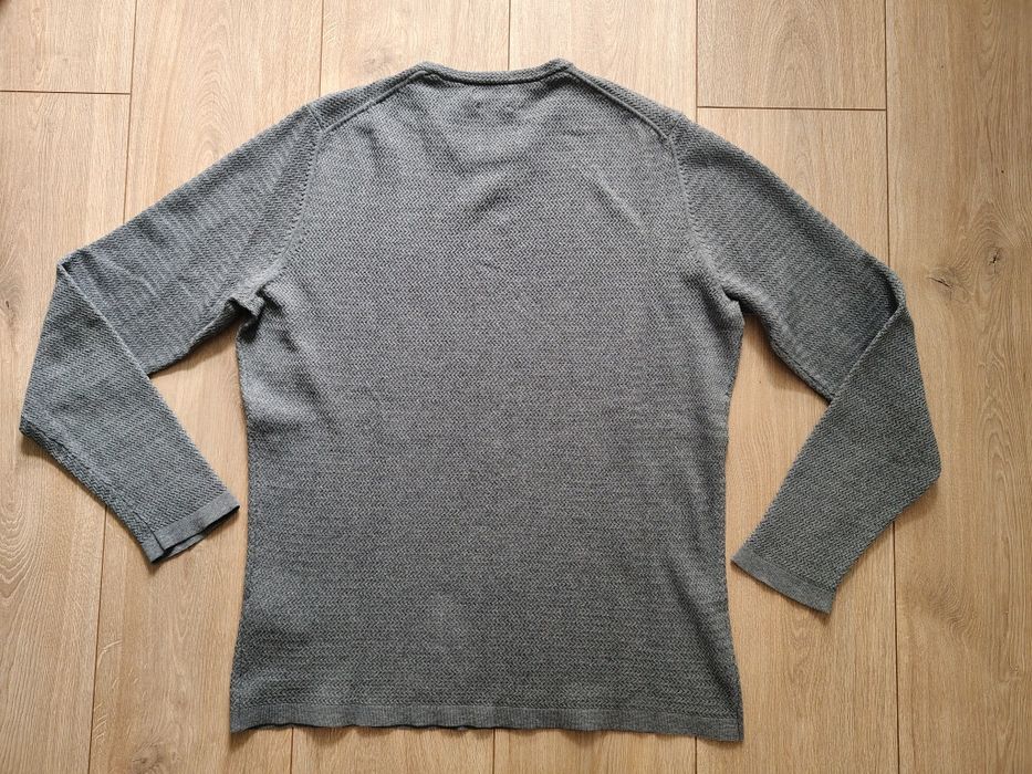 Sweter Massimo Dutti szary struktura S bawełna + kaszmir