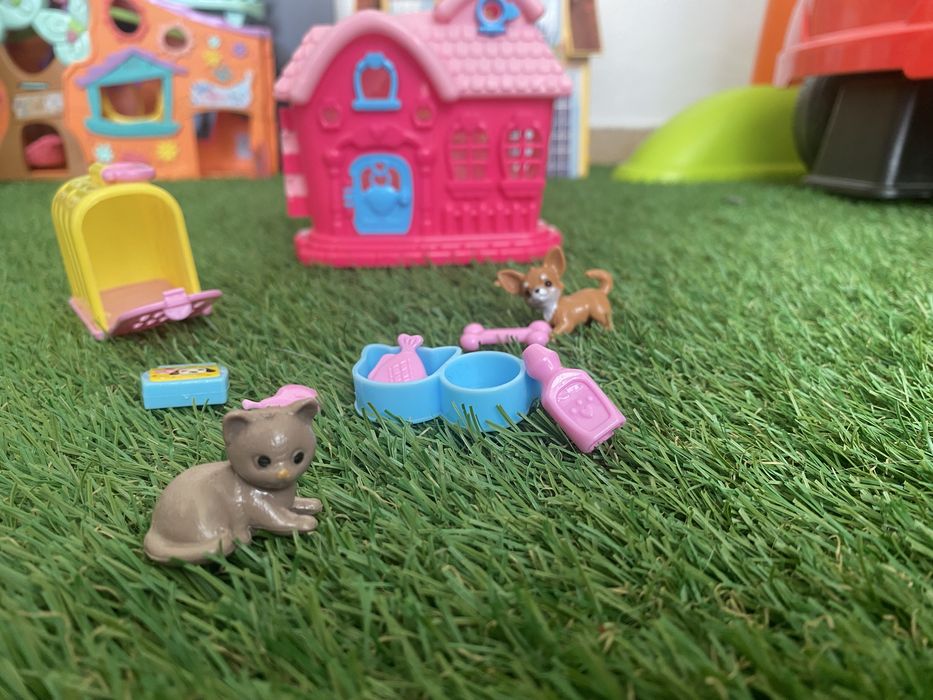 Barbie dog Pets Casa, transportadora, cao e gata com acessorios