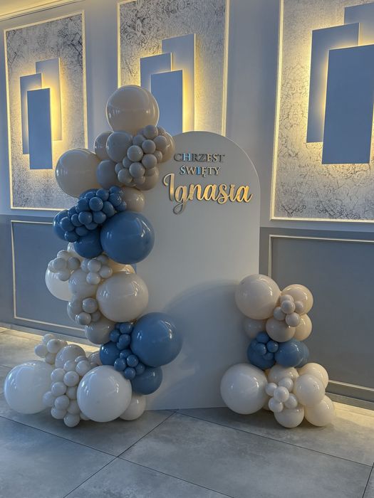Ścianka balonowa na chrzciny, roczek, urodziny, komunia święta