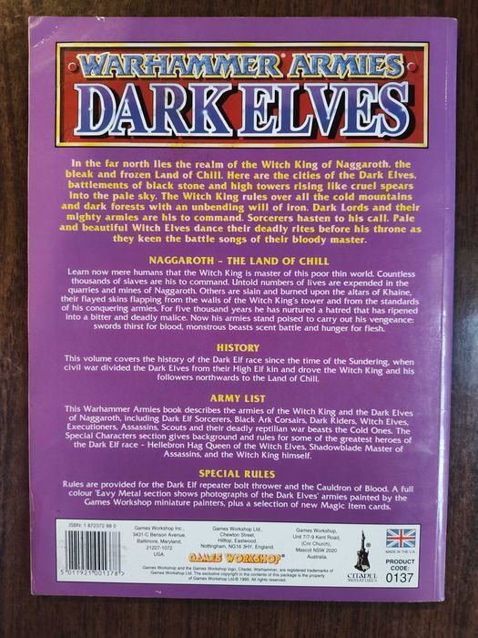 Warhammer Fantasy Battle Dark Elves 4 ed