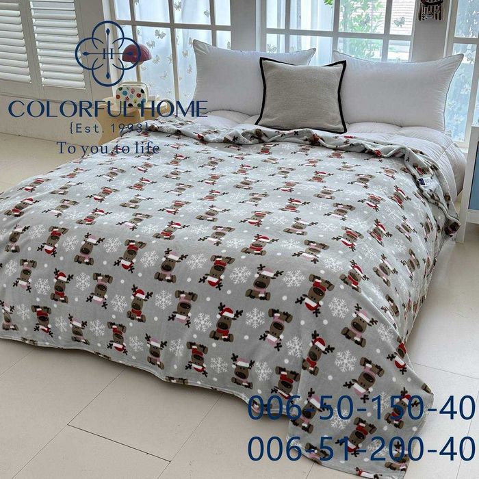 Новорічний плед флісовий 200х220 см