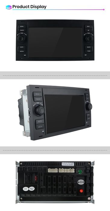 Rádio 2din 7" 2/32GB Ford Transit Focus Fusion Galaxy Carplay GPS NOVO