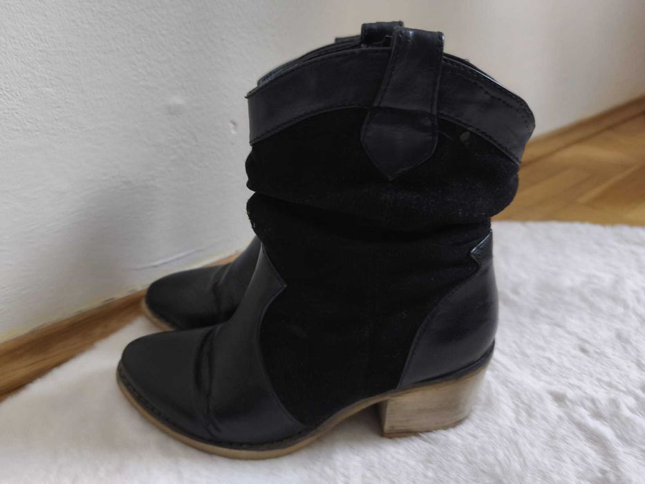 Buty kowbojki damskie czarne rozmiar 37