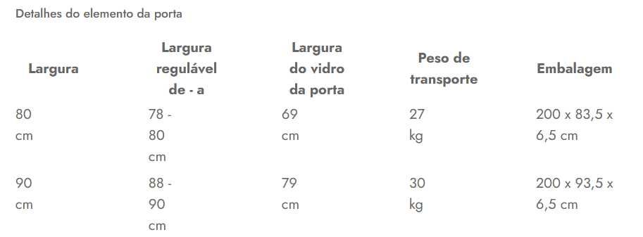 2x Portas Duche Frontal  *Bernstein  * com porta giratória  - vidro nano transparente de 6 mm