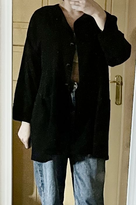 Вінтажний  жіночий чорний піджак гардиган вільного крою