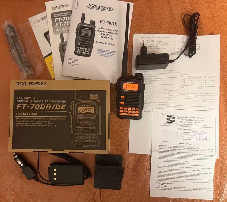 Yaesu FT-70DE rozblokowane gwarancja Conspark instrukcja PL + dodatki